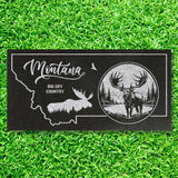 MONTANA STATE PLAQUE with a MOOSE IMAGE