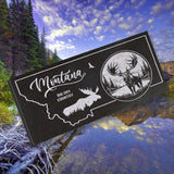 MONTANA STATE PLAQUE with a MOOSE IMAGE