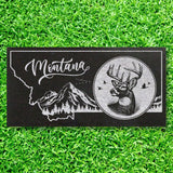 MONTANA STATE PLAQUE with a BUCKY DEER IMAGE