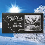 MONTANA STATE PLAQUE with a BUCKY DEER IMAGE