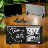 MONTANA STATE PLAQUE with a BUCKY DEER IMAGE