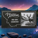 MONTANA STATE PLAQUE with a BUCKY DEER IMAGE