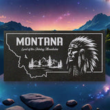 MONTANA STATE PLAQUE with a NATIVE AMERICAN IMAGE