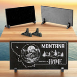 MONTANA STATE PLAQUE with a MOUNTAIN CABIN and MOUNTAIN SCENERY IMAGE - HOME SWEET HOME