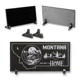 MONTANA STATE PLAQUE with a MOUNTAIN CABIN and MOUNTAIN SCENERY IMAGE - HOME SWEET HOME