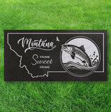 MONTANA STATE PLAQUE with a RIVER TROUT