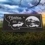 MONTANA STATE PLAQUE with an ELK SILHOUETTE