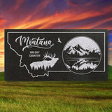 MONTANA STATE PLAQUE with an ELK SILHOUETTE