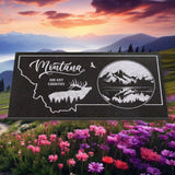 MONTANA STATE PLAQUE with an ELK SILHOUETTE