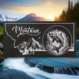 MONTANA STATE PLAQUE with a RIVER TROUT