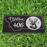 MONTANA STATE PLAQUE with a 406 - BUCKY DEER