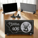 MONTANA STATE PLAQUE with a 406 - BUCKY DEER