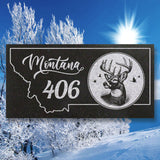 MONTANA STATE PLAQUE with a 406 - BUCKY DEER