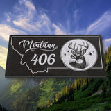 MONTANA STATE PLAQUE with a 406 - BUCKY DEER