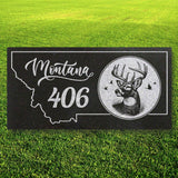 MONTANA STATE PLAQUE with a 406 - BUCKY DEER