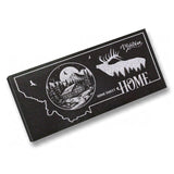 MONTANA STATE PLAQUE with a MOUNTAIN CABIN and SILHOUETTE of an ELK - HOME SWEET HOME