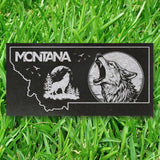 MONTANA STATE PLAQUE with a WOLF IMAGE