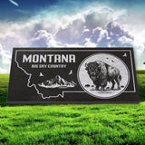 MONTANA STATE PLAQUE with a BUFFALO IMAGE