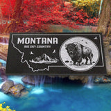 MONTANA STATE PLAQUE with a BUFFALO IMAGE