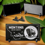 MONTANA STATE PLAQUE with a BUFFALO IMAGE