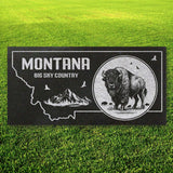 MONTANA STATE PLAQUE with a BUFFALO IMAGE