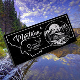 MONTANA STATE PLAQUE with a RUSTIC CABIN IMAGE