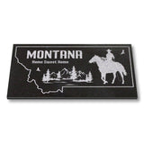 MONTANA STATE PLAQUE with a COWBOY SILHOUETTE