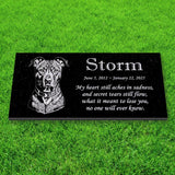 Personalized Terrier/Pitbull Memorial - Granite Pet Memorial - 6x12 - Storm