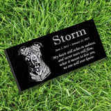 Personalized Terrier/Pitbull Memorial - Granite Pet Memorial - 6x12 - Storm