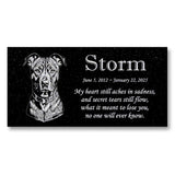 Personalized Terrier/Pitbull Memorial - Granite Pet Memorial - 6x12 - Storm