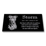 Personalized Terrier/Pitbull Memorial - Granite Pet Memorial - 6x12 - Storm