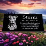 Personalized Terrier/Pitbull Memorial - Granite Pet Memorial - 6x12 - Storm