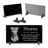 Personalized Terrier/Pitbull Memorial - Granite Pet Memorial - 6x12 - Storm