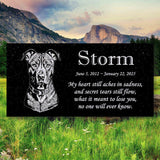 Personalized Terrier/Pitbull Memorial - Granite Pet Memorial - 6x12 - Storm