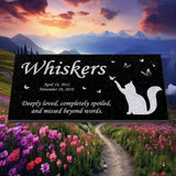Personalized Cat Memorial - Granite Stone Pet Grave Marker - 6x12 - Whiskers