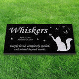 Personalized Cat Memorial - Granite Stone Pet Grave Marker - 6x12 - Whiskers