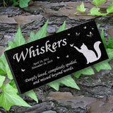 Personalized Cat Memorial - Granite Stone Pet Grave Marker - 6x12 - Whiskers