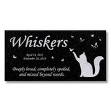 Personalized Cat Memorial - Granite Stone Pet Grave Marker - 6x12 - Whiskers