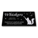 Personalized Cat Memorial - Granite Stone Pet Grave Marker - 6x12 - Whiskers