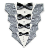 Dog Bandana with Bow Tie - "Gray Tuxedo with Gray Bow Tie"