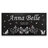 Personalized Cat Memorial - Granite Stone Pet Grave Marker - 6x12 - Anna Belle