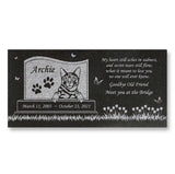 Personalized Cat Memorial - Granite Stone Pet Grave Marker - 6x12 - Archie