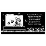 Personalized Cat Memorial - Granite Stone Pet Grave Marker - 6x12 - Archie