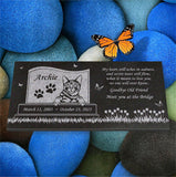 Personalized Cat Memorial - Granite Stone Pet Grave Marker - 6x12 - Archie