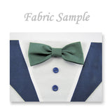 Dog Bandana with Bow Tie - "Navy Blue Tuxedo with Green Bow Tie"