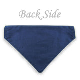 Dog Bandana with Bow Tie - "Navy Blue Tuxedo with Gray and White Bow Tie"