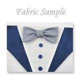 Dog Bandana with Bow Tie - "Navy Blue Tuxedo with Gray Bow Tie"