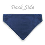 Dog Bandana with Bow Tie - "Navy Blue Tuxedo with Gray and White Bow Tie"