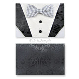 Black Tuxedo with Checkered Gray Bow Tie - Dog Bandana with Bow Tie