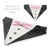 Black Tuxedo with Pink Bow Tie - Dog Bandana with Bow Tie